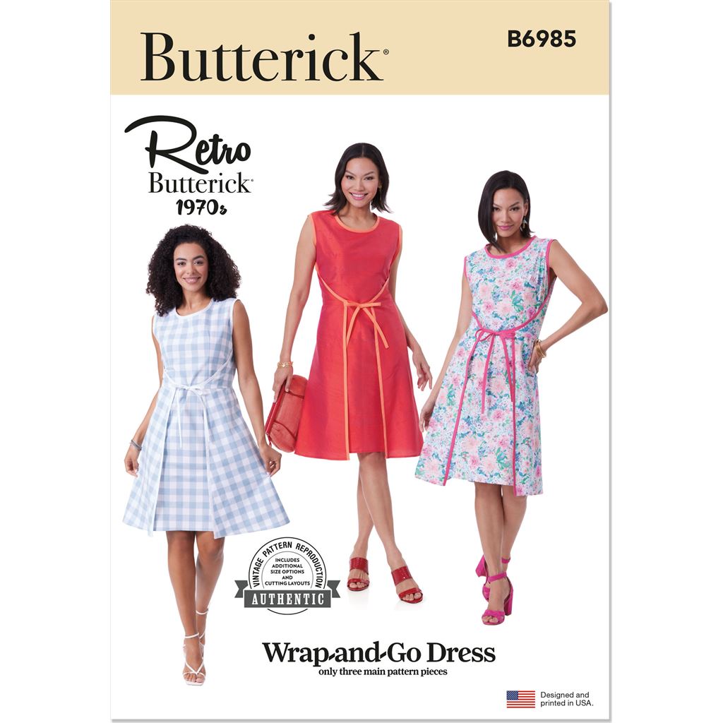 Butterick Pattern B6985 Misses' Dress 6985 - Patterns and Plains Butterick Pattern B6985 Misses' Dress 6985 - Patterns and Plains