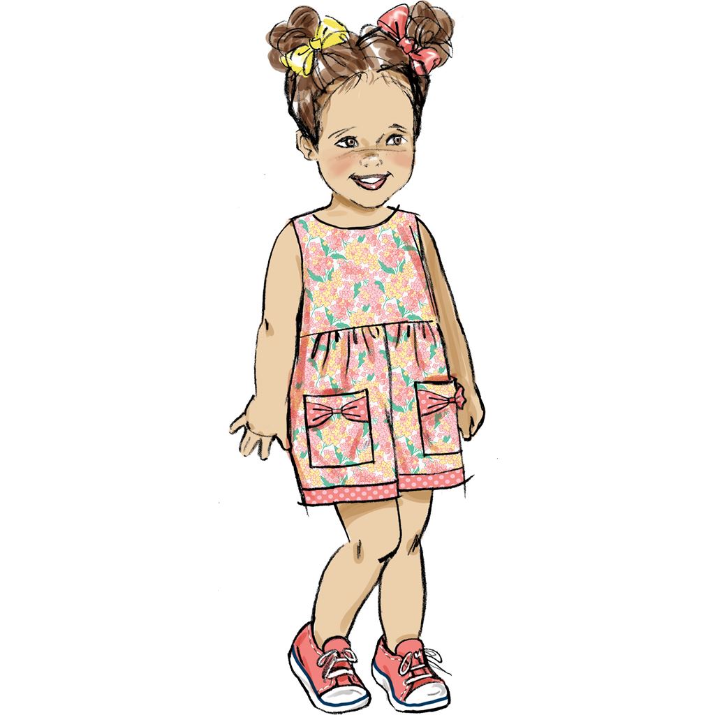 Butterick Pattern B6987 Toddlers Dresses and Rompers 6987 Image 5 From Patternsandplains.com
