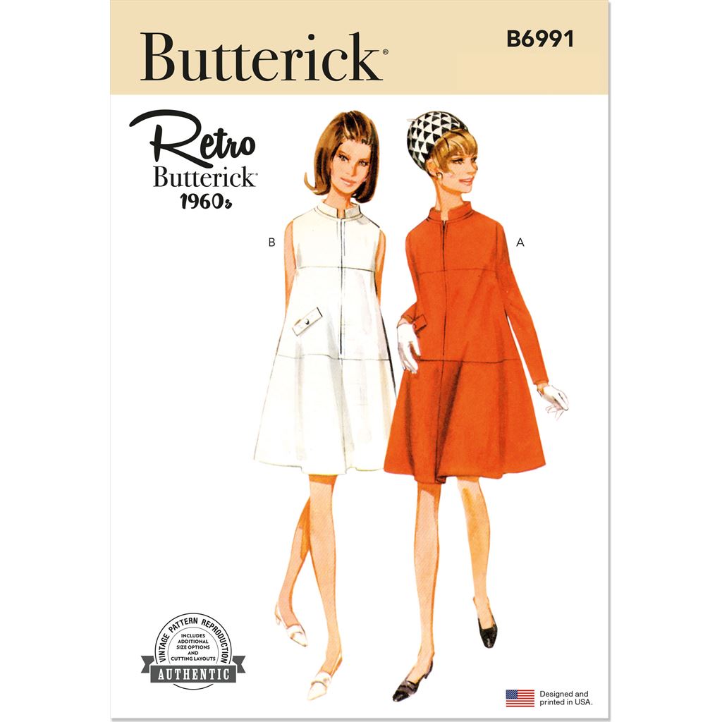 Butterick Pattern B6991 Misses Dress with Sleeve Variations 6991 Image 1 From Patternsandplains.com