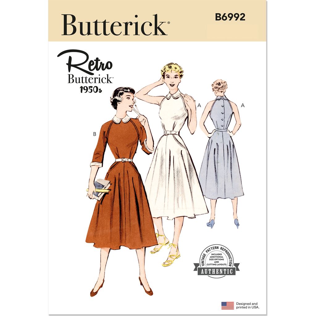 Butterick Pattern B6992 Misses Dress with Sleeve Variations 6992 Image 1 From Patternsandplains.com