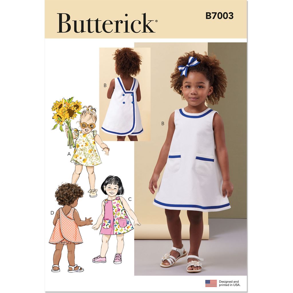 Butterick Pattern B7003 Toddlers Dresses and Panties 7003 Image 1 From Patternsandplains.com