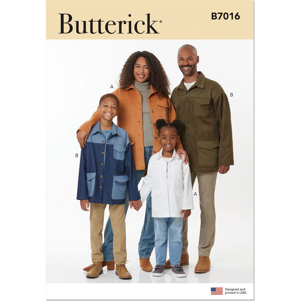 Butterick Pattern B7016 Girls and Boys and Adults Jackets 7016 Image 1 From Patternsandplains.com