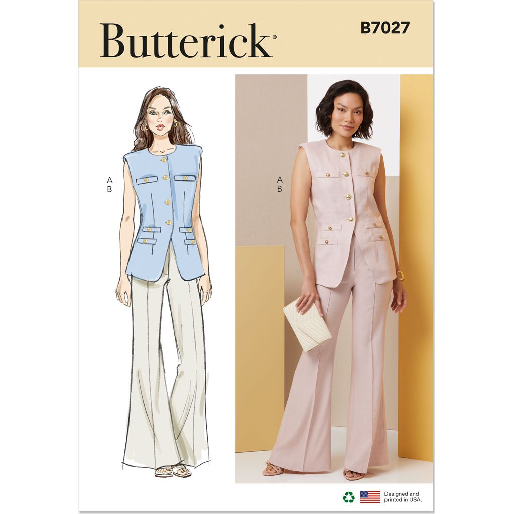 Butterick Pattern B7027 Misses Vest and Pants 7027 Image 1 From Patternsandplains.com