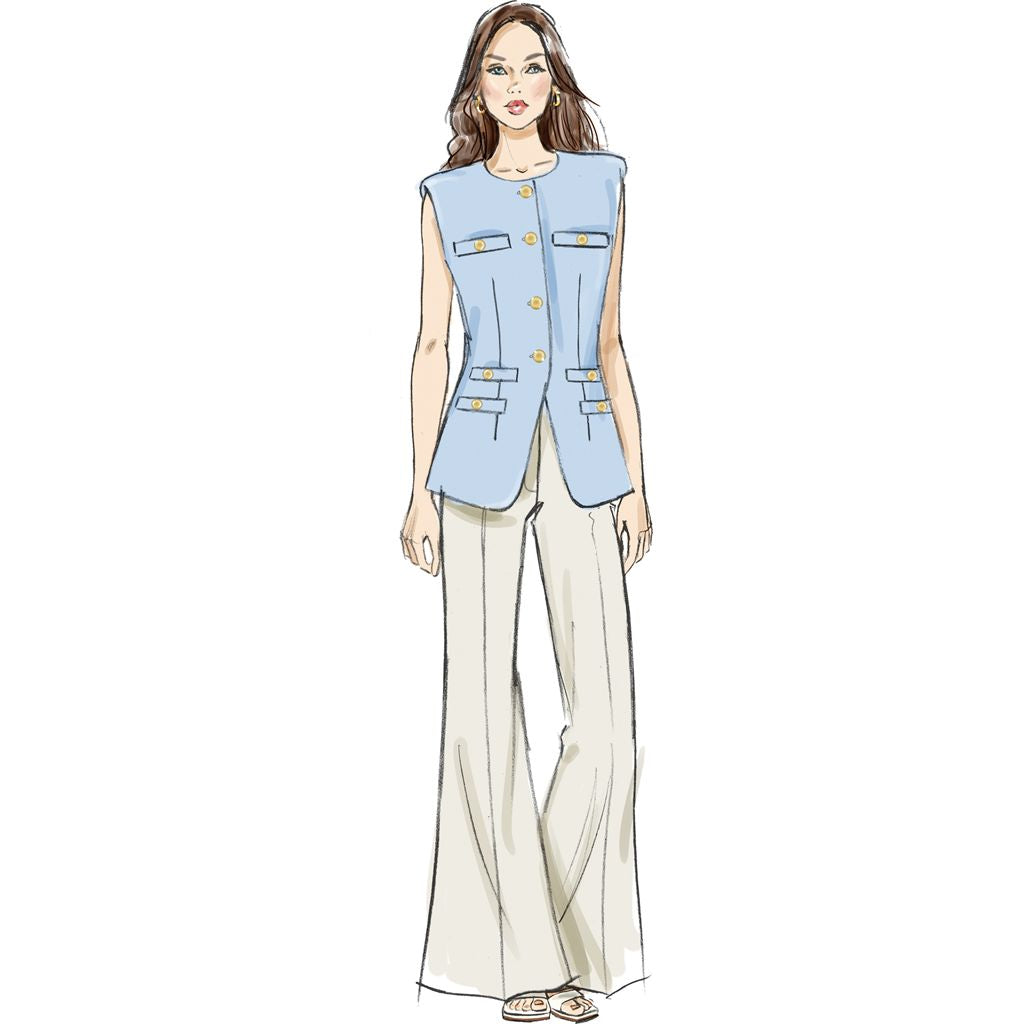 Butterick Pattern B7027 Misses Vest and Pants 7027 Image 3 From Patternsandplains.com