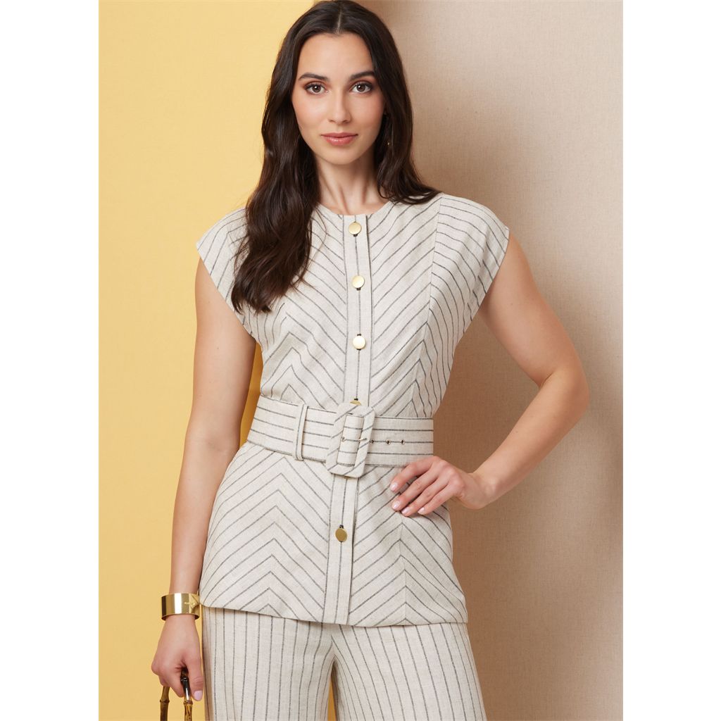 Butterick Pattern B7028 Misses Top with Belt and Pants 7028 Image 2 From Patternsandplains.com