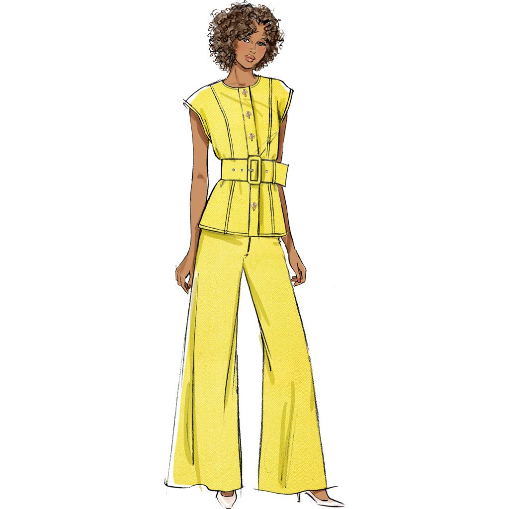 Butterick Pattern B7028 Misses Top with Belt and Pants 7028 Image 3 From Patternsandplains.com