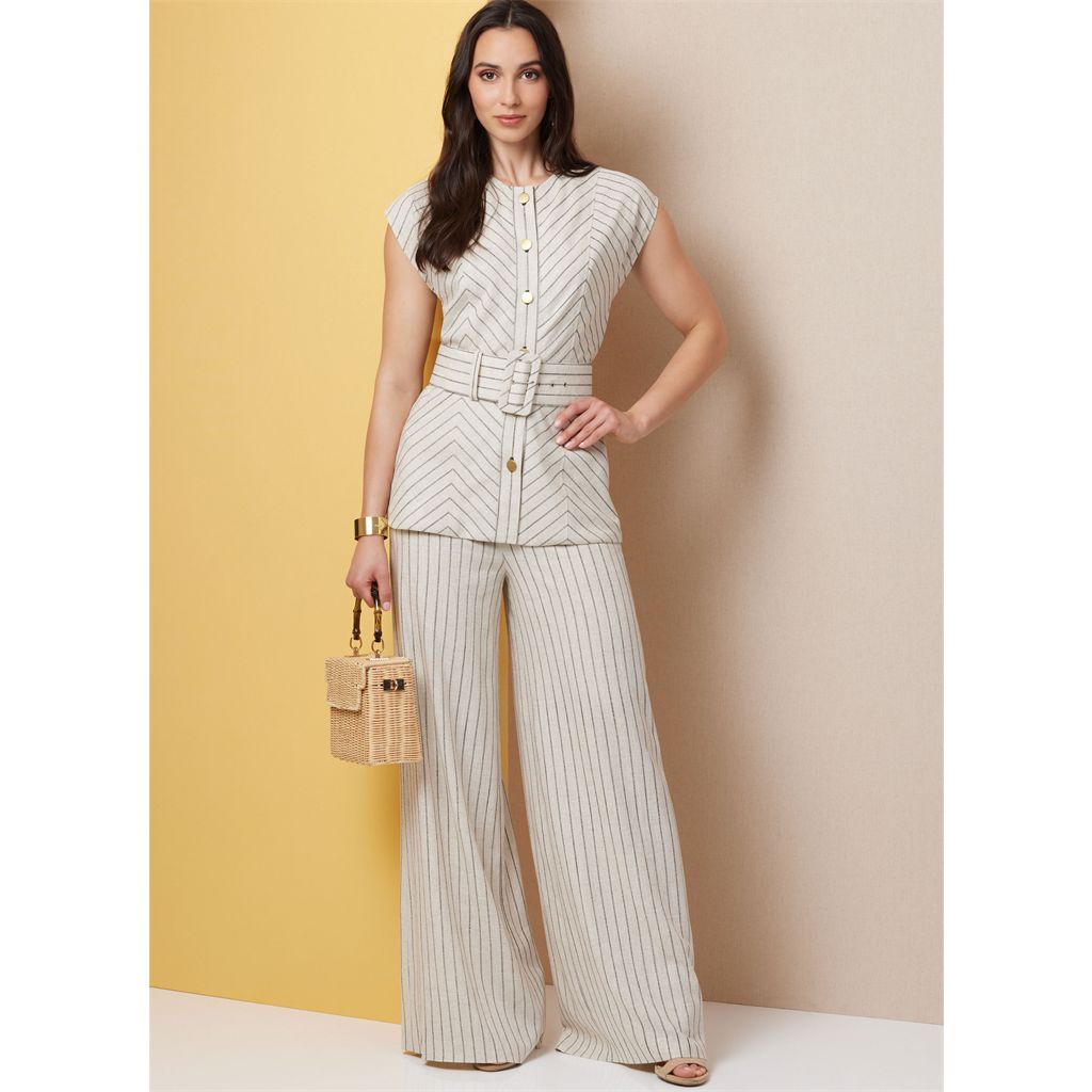 Butterick Pattern B7028 Misses Top with Belt and Pants 7028 Image 4 From Patternsandplains.com