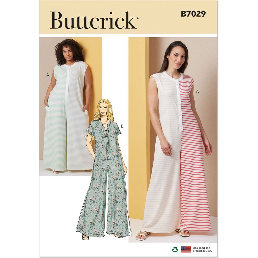 Butterick Pattern B7029 Misses and Womens Knit Jumpsuits 7029 Image 1 From Patternsandplains.com