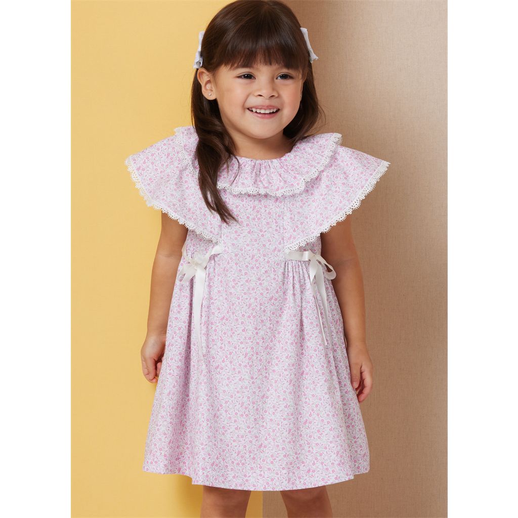 Butterick Pattern B7032 Toddlers Dress with Sleeve and Neckline Variations 7032 Image 2 From Patternsandplains.com