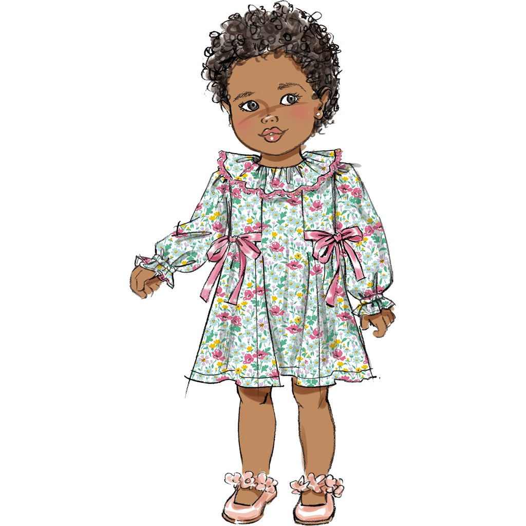 Butterick Pattern B7032 Toddlers Dress with Sleeve and Neckline Variations 7032 Image 3 From Patternsandplains.com