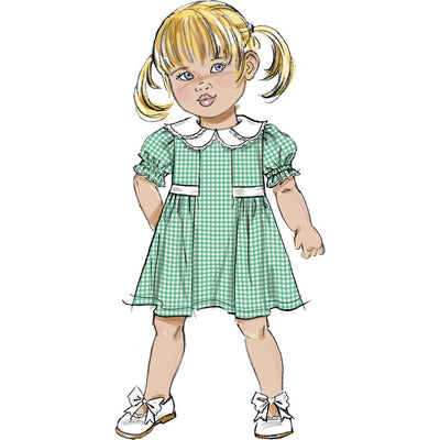 Butterick Pattern B7032 Toddlers Dress with Sleeve and Neckline Variations 7032 Image 4 From Patternsandplains.com