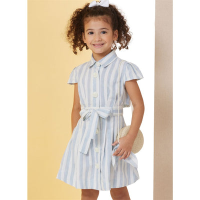 Butterick Pattern B7033 Childrens Dress with Sleeve Variations and Tie Belt 7033 Image 2 From Patternsandplains.com