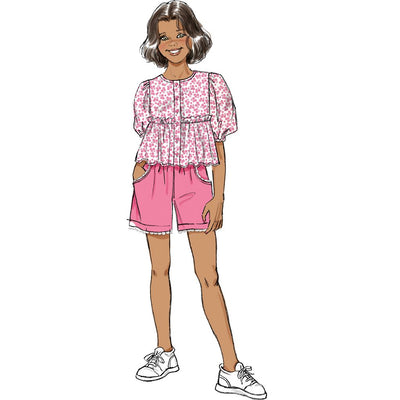 Butterick Pattern B7034 Girls Top Shorts Pants and Sash 7034 Image 3 From Patternsandplains.com