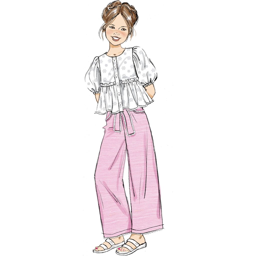 Butterick Pattern B7034 Girls Top Shorts Pants and Sash 7034 Image 4 From Patternsandplains.com