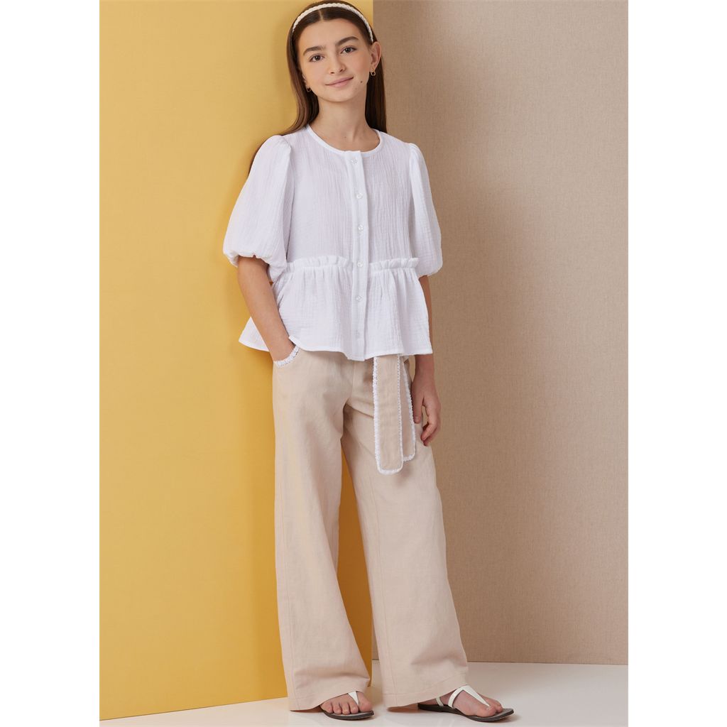 Butterick Pattern B7034 Girls Top Shorts Pants and Sash 7034 Image 5 From Patternsandplains.com