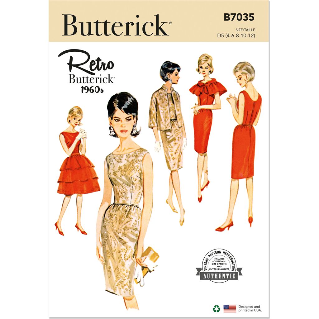 Butterick Pattern B7035 Misses Dress Jacket Capelet and Overskirt 7035 Image 1 From Patternsandplains.com