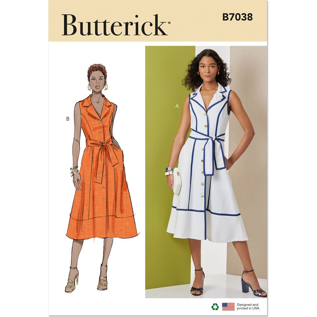 Butterick Pattern B7038 Misses Dress and Tie Belt 7038 Image 1 From Patternsandplains.com