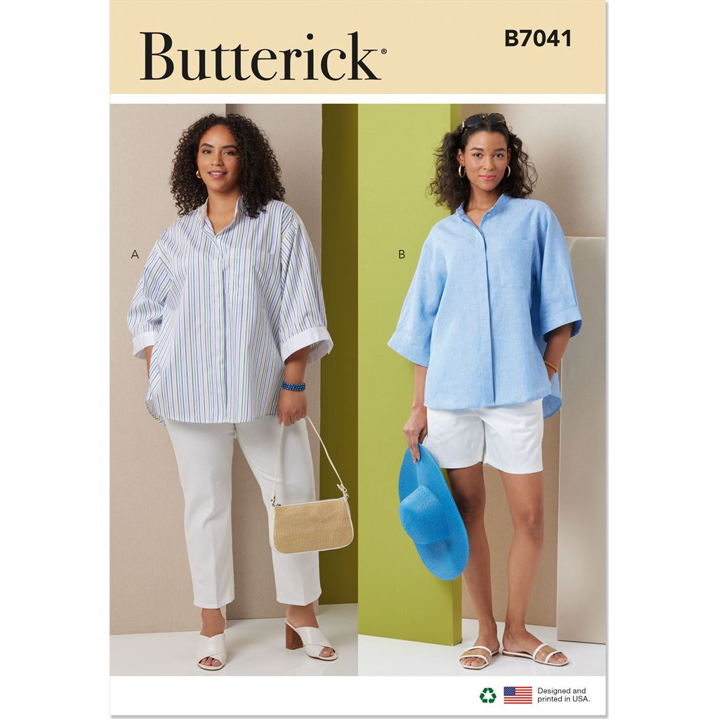 Butterick Pattern B7041 Misses and Womens Shirts 7041 Image 1 From Patternsandplains.com