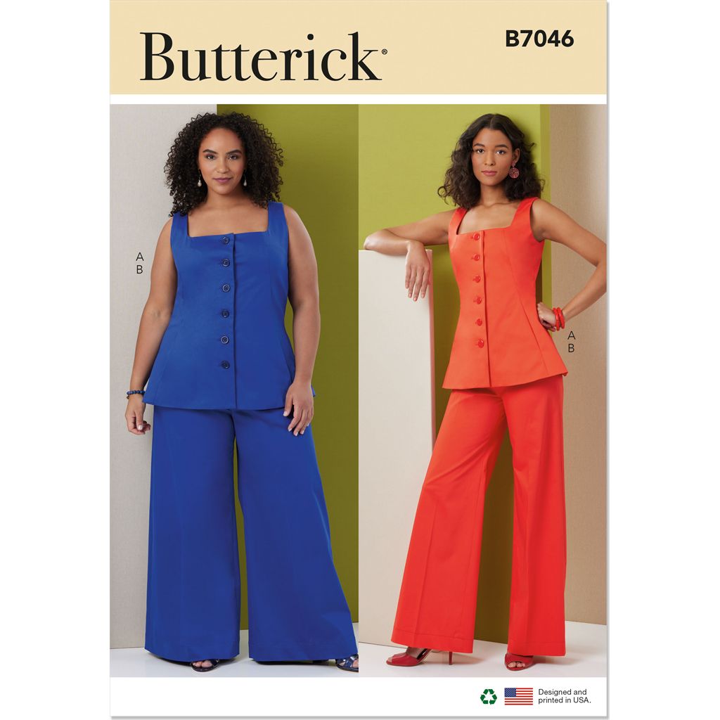 Butterick Pattern B7046 Misses and Womens Top and Pants 7046 Image 1 From Patternsandplains.com