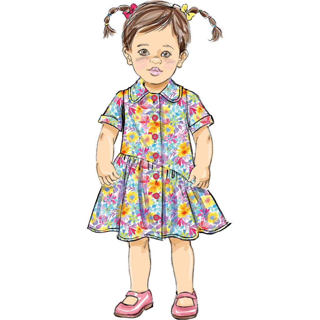 Butterick Pattern B7049 Toddlers Dress with Sleeve Variations 7049 Image 3 From Patternsandplains.com