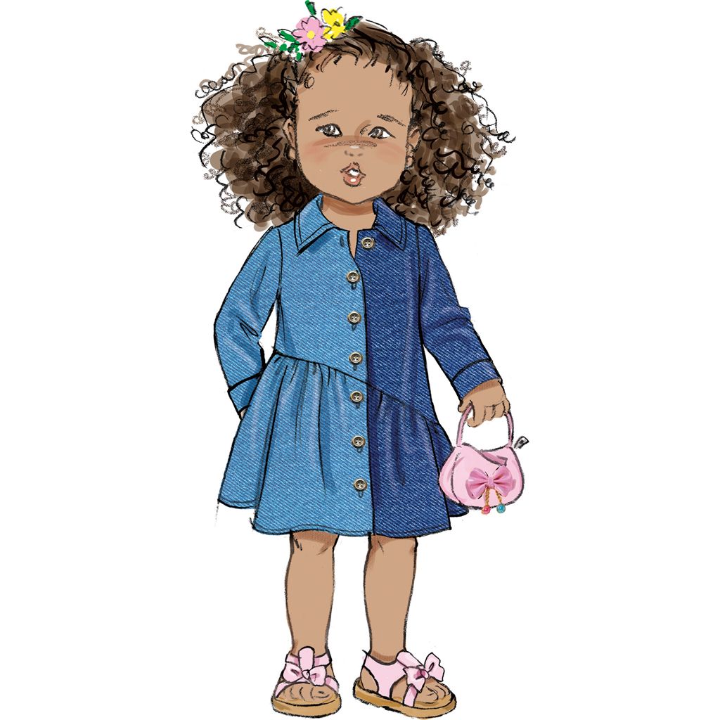 Butterick Pattern B7049 Toddlers Dress with Sleeve Variations 7049 Image 4 From Patternsandplains.com