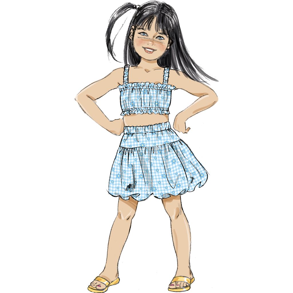 Butterick Pattern B7050 Childrens Tops and Skirts 7050 Image 4 From Patternsandplains.com