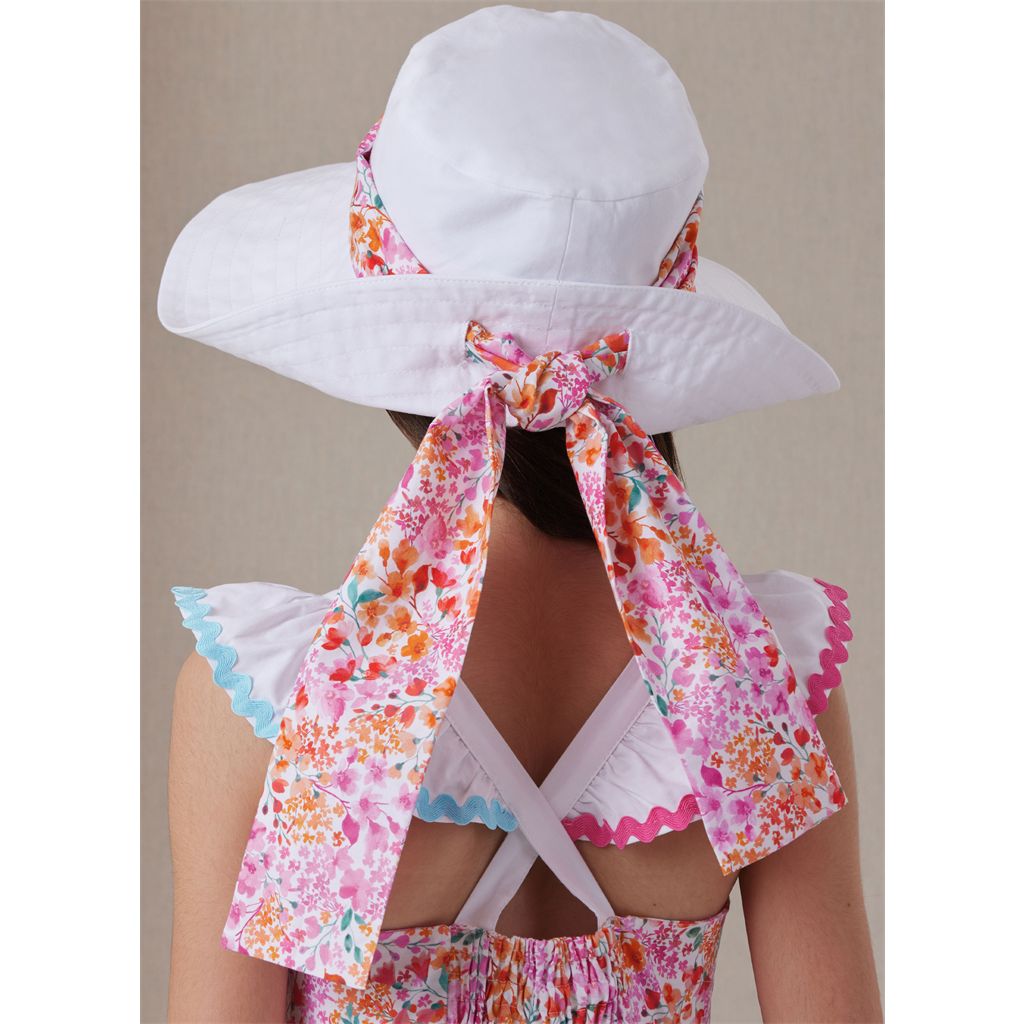 Butterick Pattern B7051 Girls Dress in Two Lengths and Hat in Three Sizes 7051 Image 5 From Patternsandplains.com