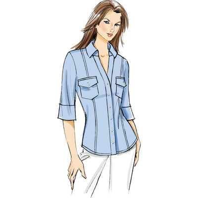 Butterick Pattern B7055 Misses Shirts with Princess Seams by Tammie Pontsler for Palmer Pletsch 7055 Image 3 From Patternsandplains.com