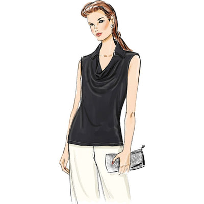 Butterick Pattern B7056 Misses Cowl Neck Blouse with Sleeve Variations 7056 Image 3 From Patternsandplains.com