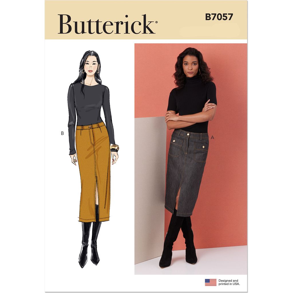 Butterick Pattern B7057 Misses Pencil Skirt in Two Lengths 7057 Image 1 From Patternsandplains.com