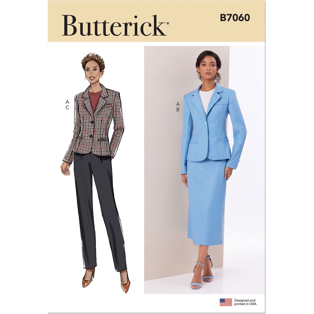 Butterick Pattern B7060 Misses Jacket Skirt and Pants 7060 Image 1 From Patternsandplains.com