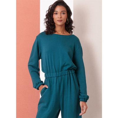 Butterick Pattern B7063 Misses Knit Jumpsuit with Length and Sleeve Variations 7063 Image 2 From Patternsandplains.com