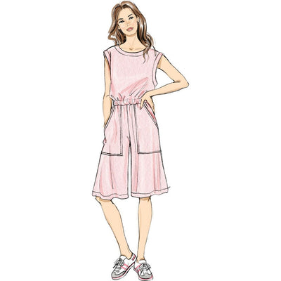 Butterick Pattern B7063 Misses Knit Jumpsuit with Length and Sleeve Variations 7063 Image 3 From Patternsandplains.com