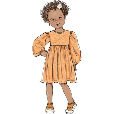 Butterick Pattern B7069 Childrens Gathered Dress with Sleeve Variations 7069 Image 3 From Patternsandplains.com
