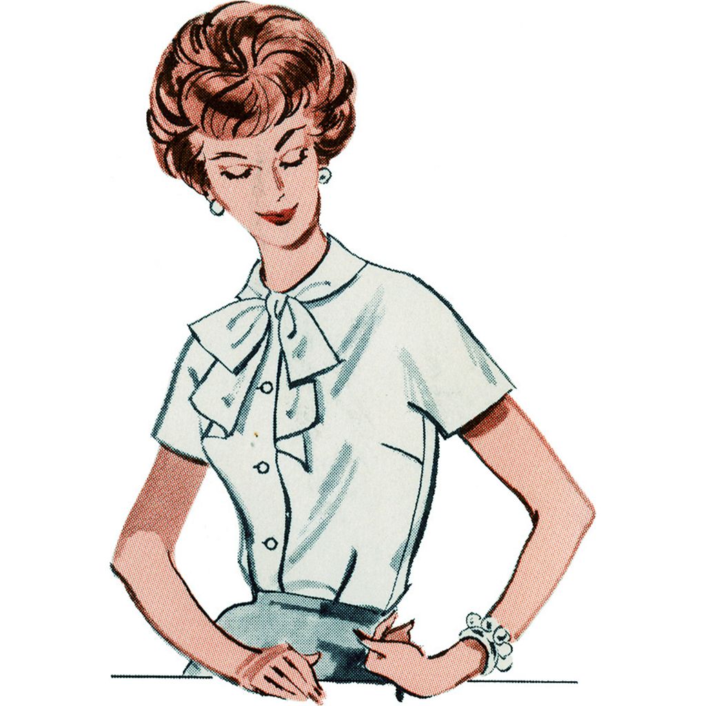 Butterick Pattern B7071 1960s Misses Blouse with Four Necklines 7071 Image 2 From Patternsandplains.com