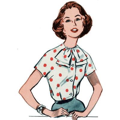 Butterick Pattern B7071 1960s Misses Blouse with Four Necklines 7071 Image 3 From Patternsandplains.com