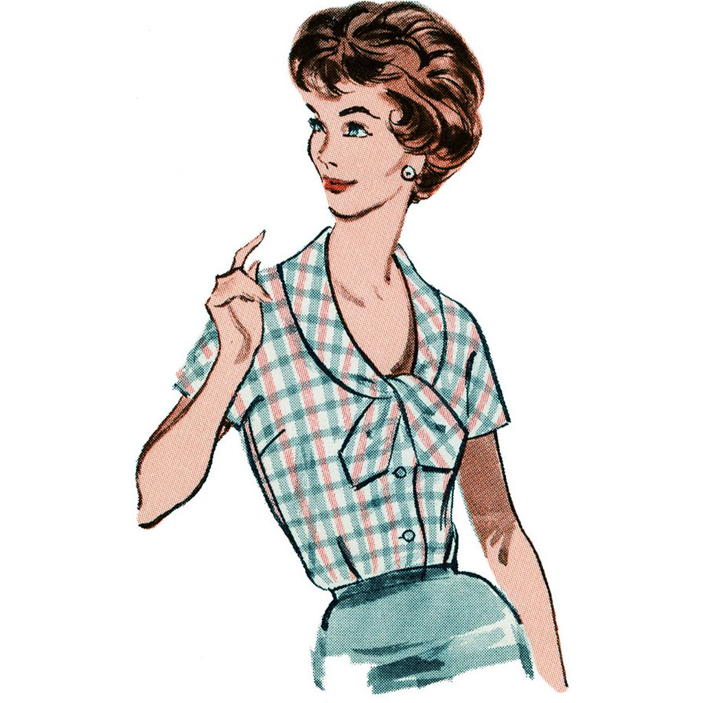 Butterick Pattern B7071 1960s Misses Blouse with Four Necklines 7071 Image 5 From Patternsandplains.com