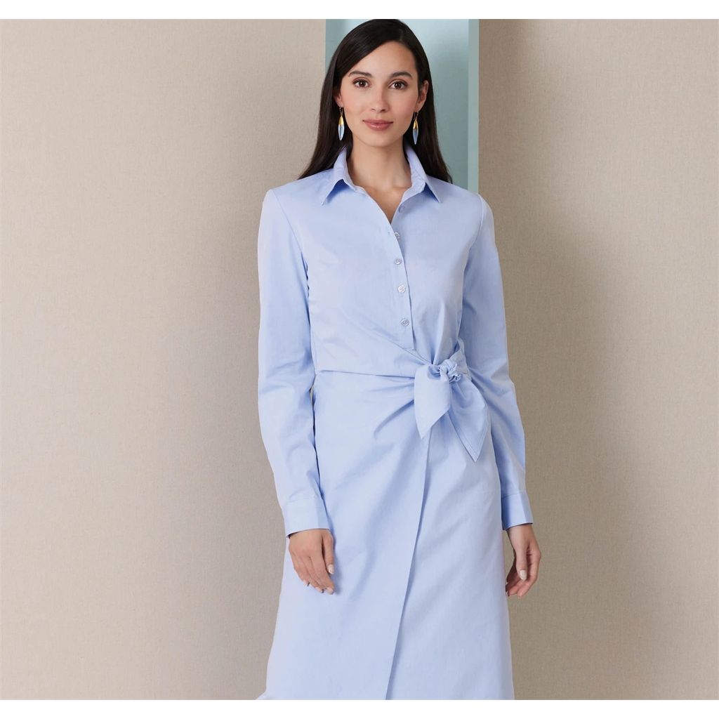 Butterick Pattern B7075 Misses Wrap Front Shirtdress in Two Lengths 7075 Image 2 From Patternsandplains.com
