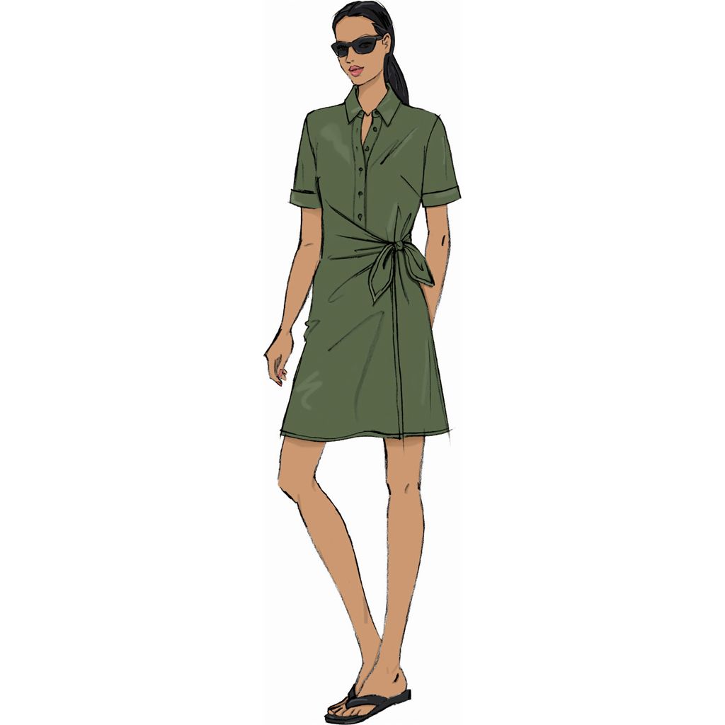 Butterick Pattern B7075 Misses Wrap Front Shirtdress in Two Lengths 7075 Image 3 From Patternsandplains.com