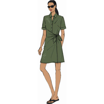 Butterick Pattern B7075 Misses Wrap Front Shirtdress in Two Lengths 7075 Image 3 From Patternsandplains.com