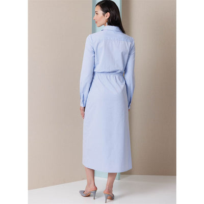 Butterick Pattern B7075 Misses Wrap Front Shirtdress in Two Lengths 7075 Image 4 From Patternsandplains.com