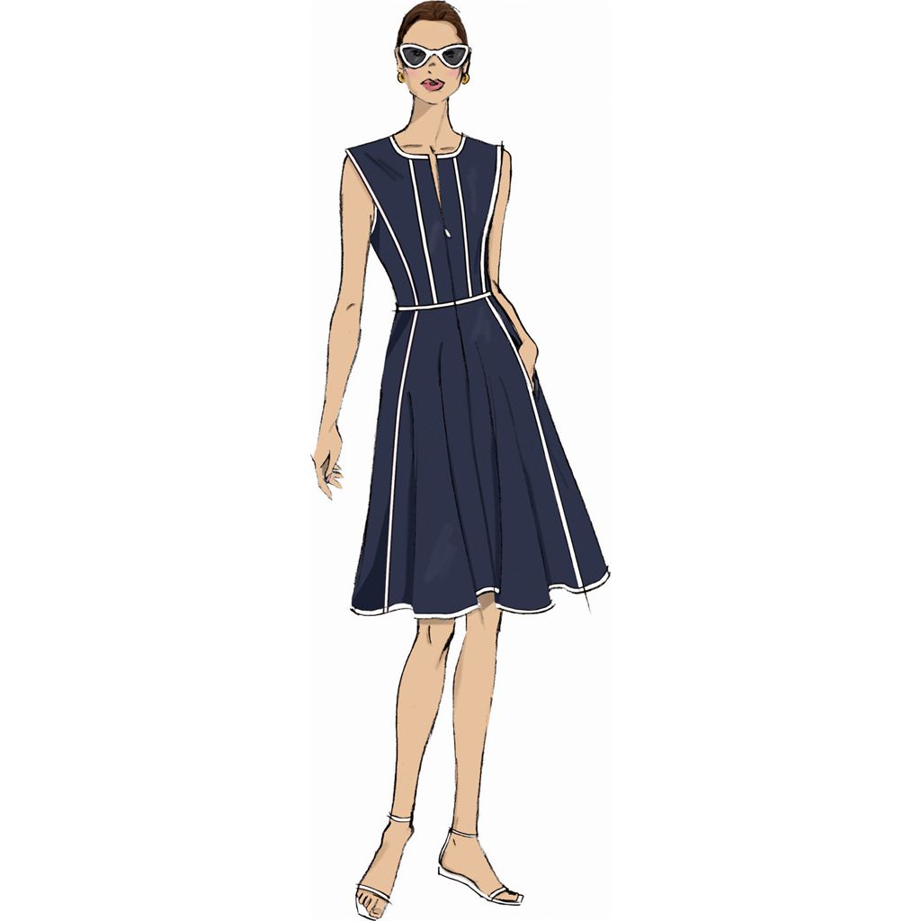 Butterick Pattern B7076 Misses and Womens Fit and Flare Dress in Two Lengths 7076 Image 3 From Patternsandplains.com