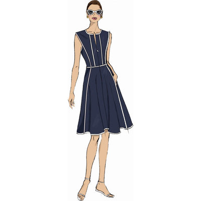 Butterick Pattern B7076 Misses and Womens Fit and Flare Dress in Two Lengths 7076 Image 3 From Patternsandplains.com