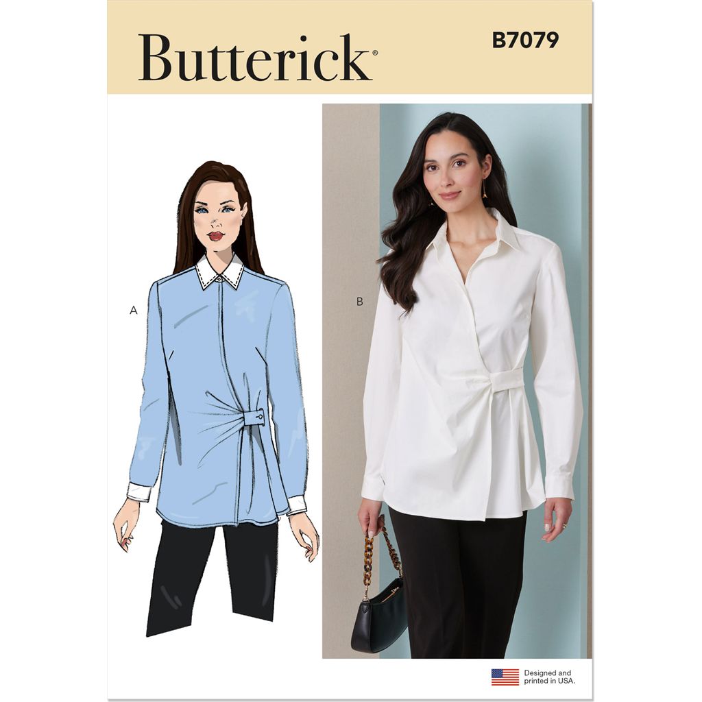 Butterick Pattern B7079 Misses Wrap Tops 7079 Image 1 From Patternsandplains.com