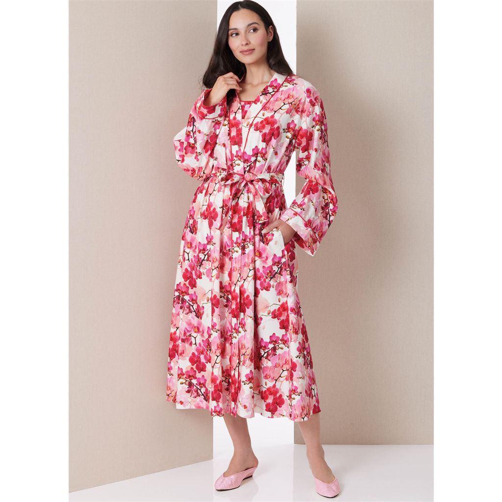Butterick Pattern B7084 Misses Nightgown and Robe with Tie Belt 7084 Image 3 From Patternsandplains.com