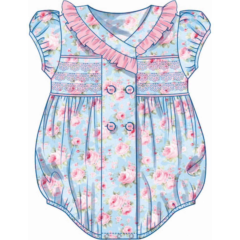 Butterick Pattern B7085 Babies Romper with Sleeve Variations and Bonnet in sizes S M L 7085 Image 2 From Patternsandplains.com