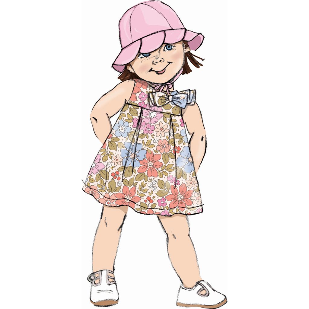 Butterick Pattern B7086 Toddlers Dresses Panties and Hat 7086 Image 3 From Patternsandplains.com
