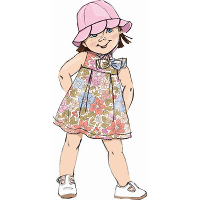 Butterick Pattern B7086 Toddlers Dresses Panties and Hat 7086 Image 3 From Patternsandplains.com