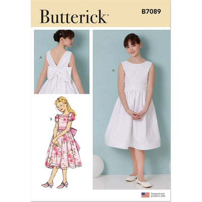 Butterick Pattern B7089 Girls Dress with Sleeve Variations 7089 Image 1 From Patternsandplains.com
