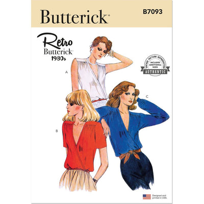 Butterick Pattern B7093 1980s Misses Blouse 7093 Image 1 From Patternsandplains.com